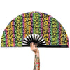 Magical Paisley Lridescent Holographic Fabric Folding Hand Fan