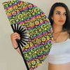 Magical Paisley Lridescent Holographic Fabric Folding Hand Fan