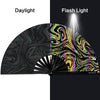 Ripple Lridescent Holographic Fabric Folding Hand Fan