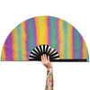 Rainbow Lridescent Holographic Fabric Folding Hand Fan