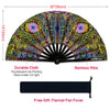 Space psychedelic UV Glow Bamboo Clack Hand Fan